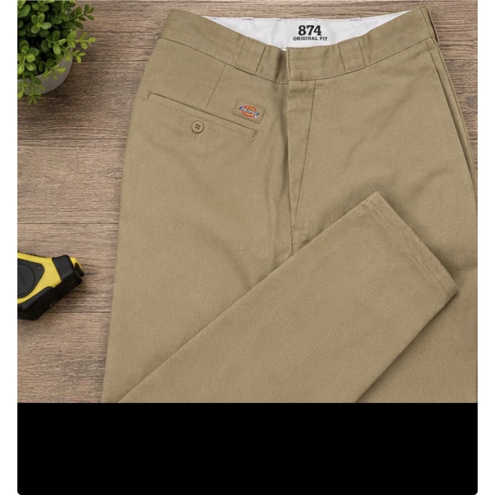 Dickies 874 Original Fit Work Pants Men Khaki Straight Leg Uniform 32x30